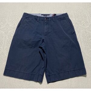 Tommy Hilfiger Mens 32 Classic Fit Chino Shorts Navy Blue Cotton